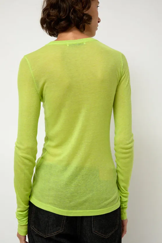 Sheer Long Sleeve in Wasabi^No.6 Store New