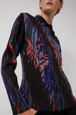 Silhouette Plisse Shirt in Blue Shadow Wing^No.6 Store Fashion