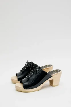 Simone Clog on High Heel in Navy Patent^No.6 Store Discount