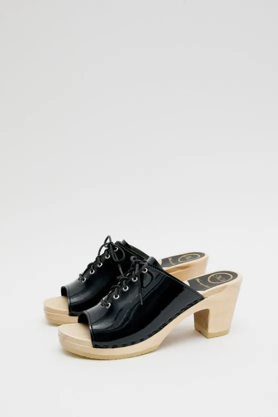 Simone Clog on High Heel in Navy Patent^No.6 Store Discount