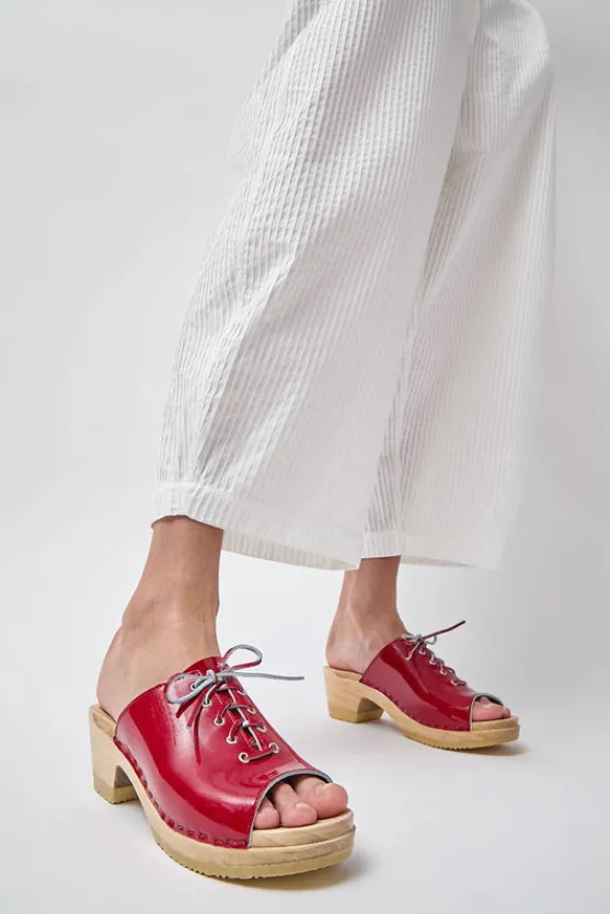 Simone Clog on Mid Heel in Red Patent^No.6 Store Sale