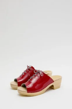 Simone Clog on Mid Heel in Red Patent^No.6 Store Sale