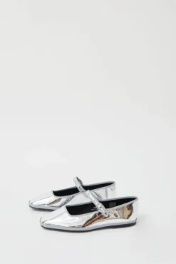 Square Toe Mary Jane in Silver Mirror^No.6 Store Discount