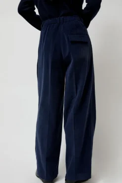 Thin Corduroy Wide Leg Pants in Navy^No.6 Store Clearance