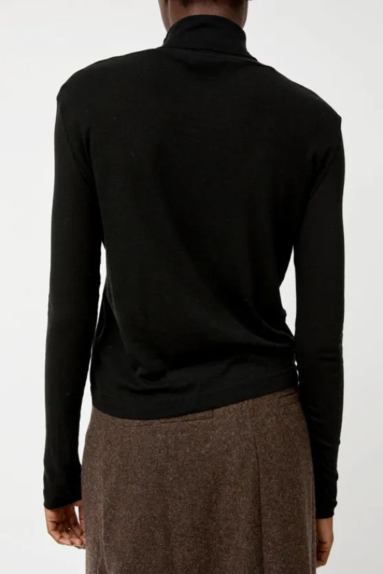 Thin Ribbed Roll Neck Top in Black^No.6 Store Outlet