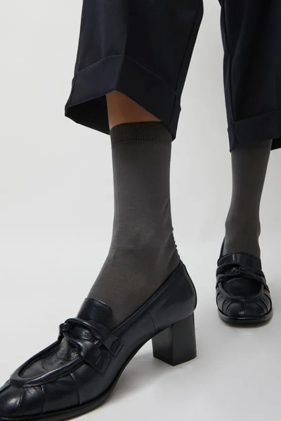 Tricolor Cotton Socks in Charcoal^No.6 Store Outlet