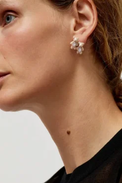 Twin Pearlescent Bear Earrings in White^No.6 Store Best