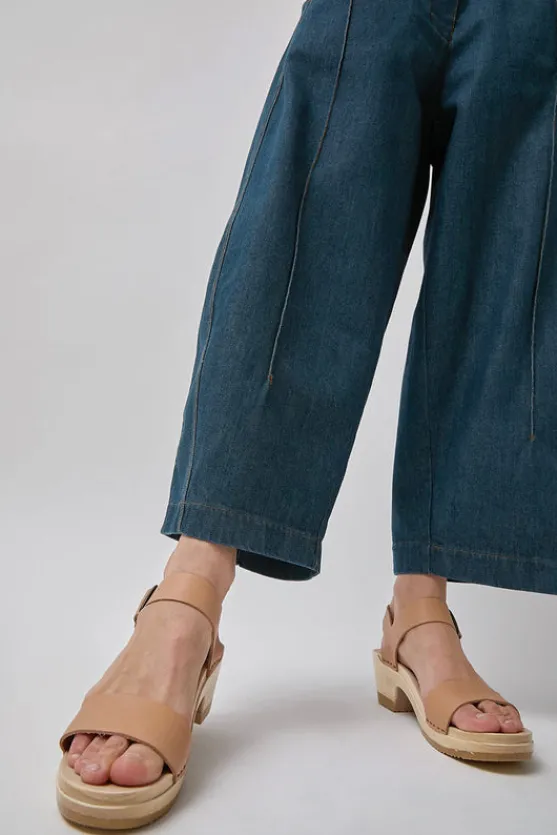 Two Strap Clog on Mid Heel in Desert^No.6 Store Discount