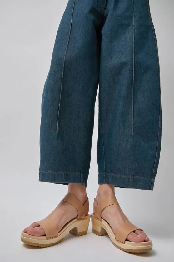 Two Strap Clog on Mid Heel in Desert^No.6 Store Discount