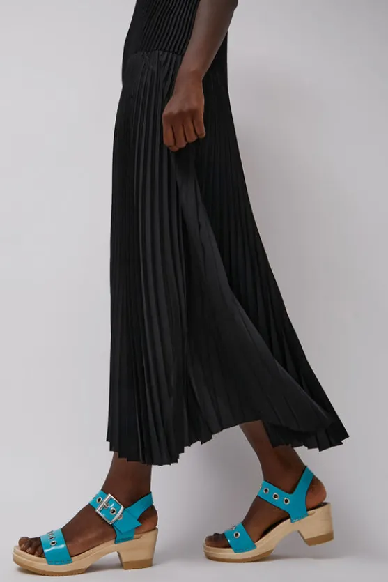 Two Strap Clog on Mid Heel in Turquoise Patent with Eyelets^No.6 Store Discount