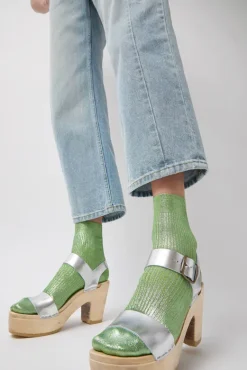 Two Strap Clog on Platform in Silver^No.6 Store Sale