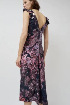 V Neck Sequin Dress in Purple Landscape^No.6 Store Sale