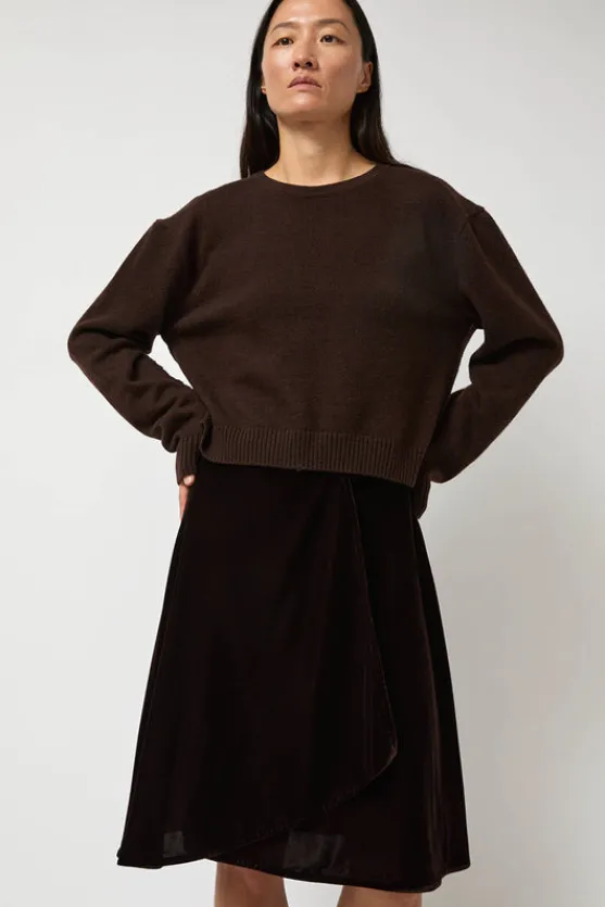 Velvet Midi Wrap Skirt in Brown^No.6 Store Best