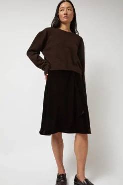 Velvet Midi Wrap Skirt in Brown^No.6 Store Best
