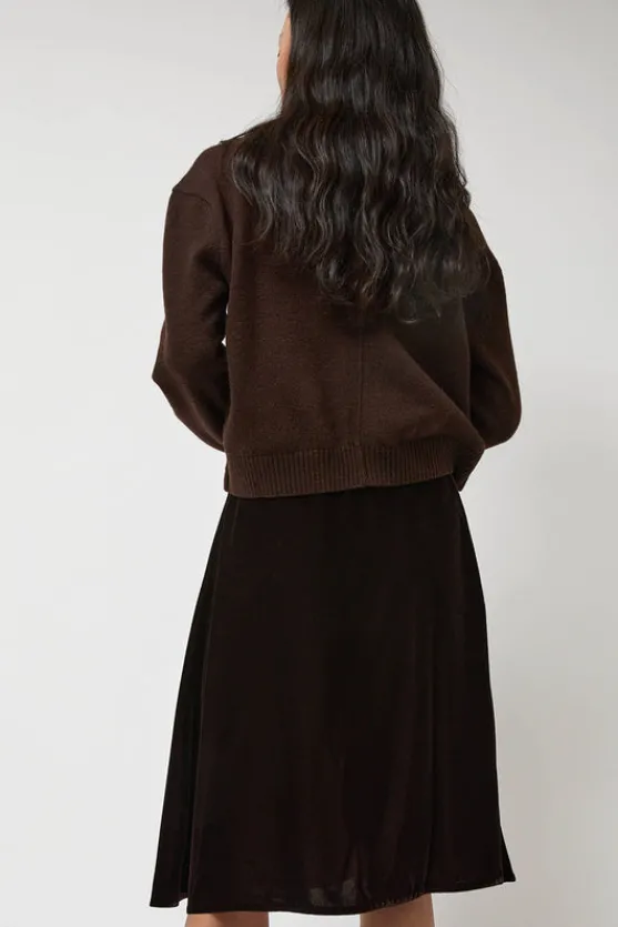 Velvet Midi Wrap Skirt in Brown^No.6 Store Best