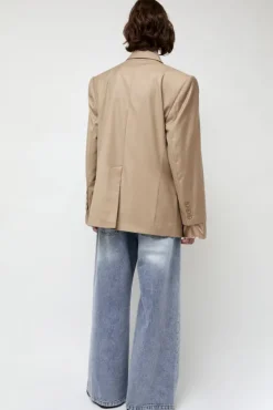 Virgin Wool Single Breasted Blazer in Beige^No.6 Store Clearance