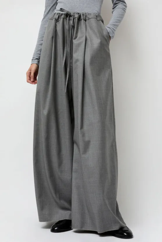 Virgin Wool Tailored Shared Pants in Gray^No.6 Store Sale