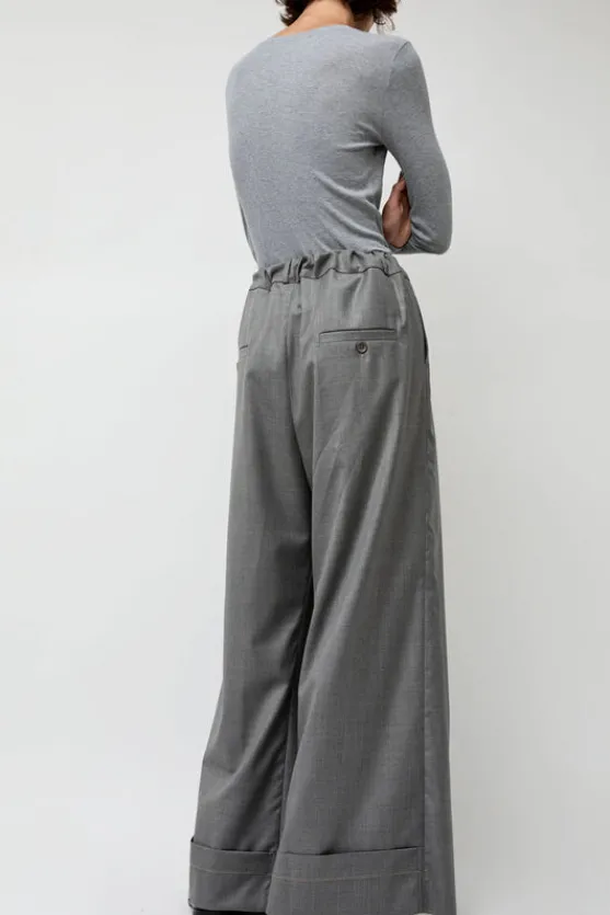 Virgin Wool Tailored Shared Pants in Gray^No.6 Store Sale