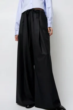 Virgin Wool Tailored Shared Pants in Black^No.6 Store Discount