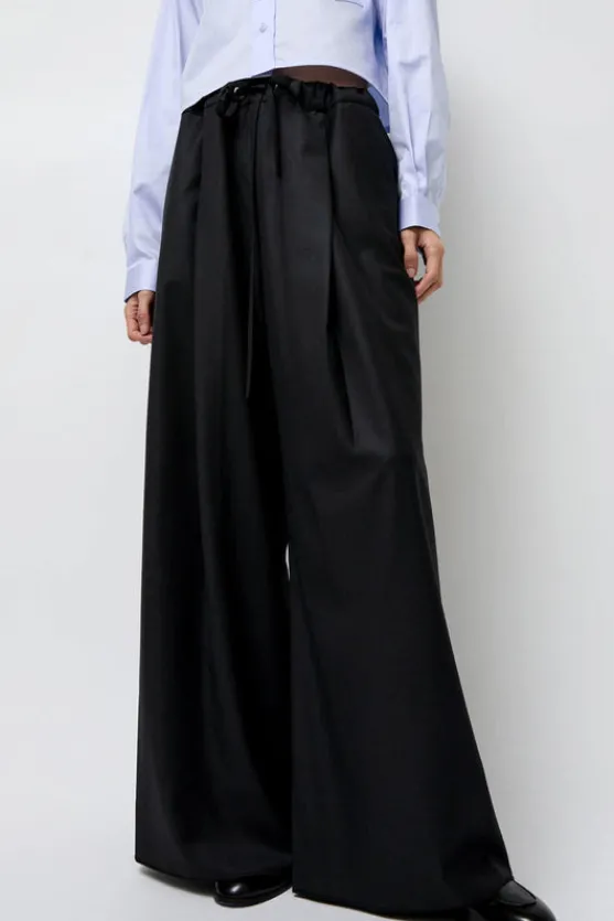 Virgin Wool Tailored Shared Pants in Black^No.6 Store Discount