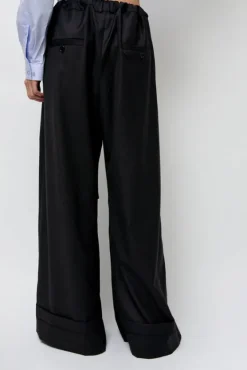 Virgin Wool Tailored Shared Pants in Black^No.6 Store Discount