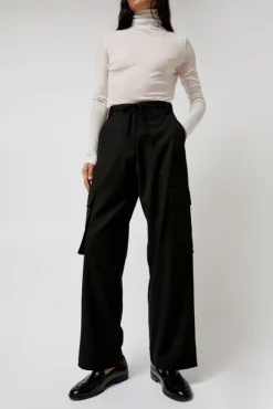Wool Blend Cargo Pants in Black^No.6 Store Sale