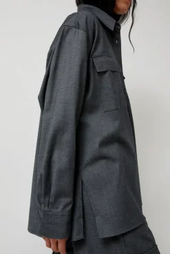 Wool Blend Shirt in Gray^No.6 Store New