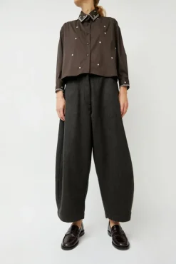 Wool Curved Pants in Java^No.6 Store Outlet