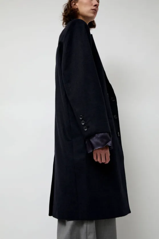 Wool Single Breasted Coat in Navy^No.6 Store Fashion