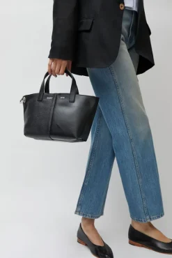XS Pratique Bigout Bag in Black PVC and Black Leather^No.6 Store Clearance